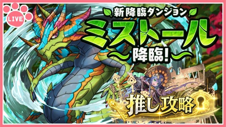 【パズドラ】新降臨「ミストール降臨」を推しキャラで初見攻略！【雑談】