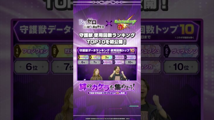 【公式データ初公開】守護獣の使用回数ランキングTOP10まとめ！ #リゼロ #モンスト