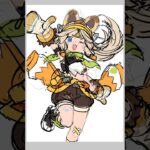 このラフからどう仕上がる？カチーナ編 #原神 #イラストメイキング