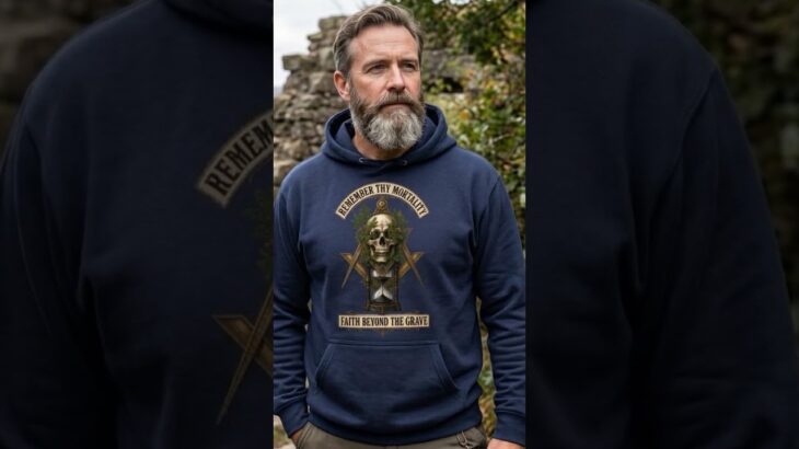 Memento Mori Skull & Hourglass ⏳ | Masonic Halloween Hoodie